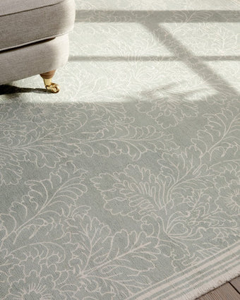 Silchester Pale Sage Rug close up view of rug