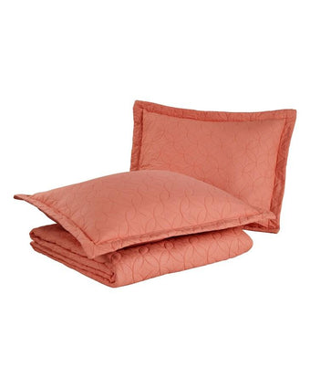 Solid Coral Quilt Set - Laura Ashley