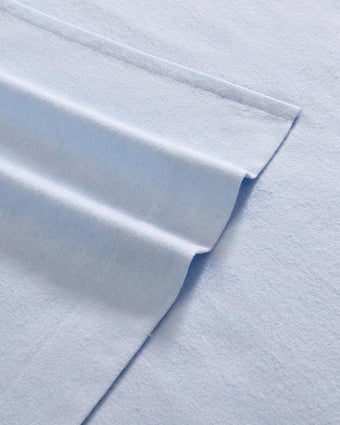 Solid Cotton Flannel Serene Blue Sheet Set - Laura Ashley