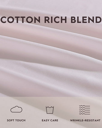 Solid Pastel Pink 800 Thread Count Sheet Set - View of details 