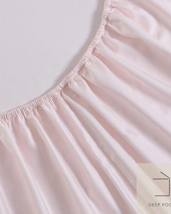 Solid Pastel Pink 800 Thread Count Sheet Set - View of corner