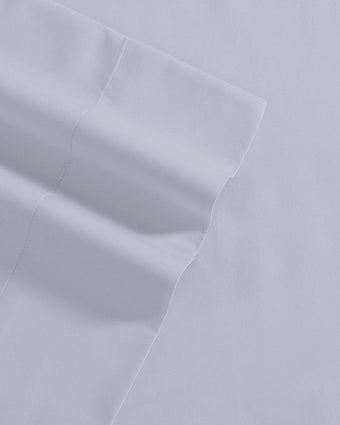 Solid Pastel Purple 800 Thread Count Sheet Set - View of hem on top sheet