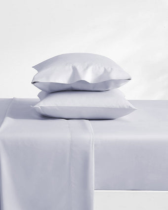 Solid Pastel Purple 800 Thread Count Sheet Set - View of sheets on bed