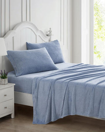 Solid Rainwater Plush Fleece Sheet Set - Laura Ashley