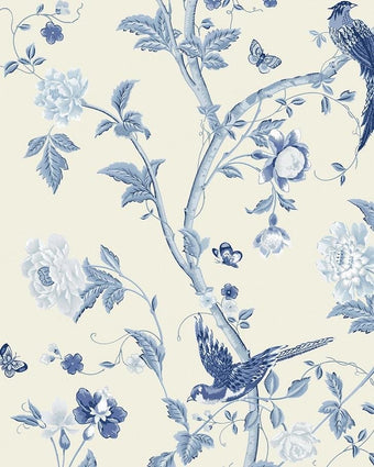 Summer Palace Royal Blue Wallpaper - Laura Ashley