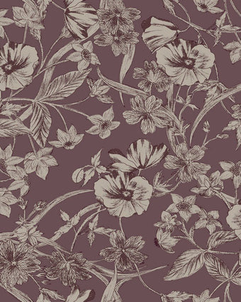 Summerhill Pale Blackberry Wallpaper close up view of wallpaper