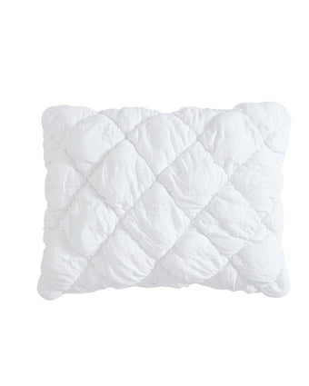 Susanna White Microfiber Quilt Set Close up view of sham