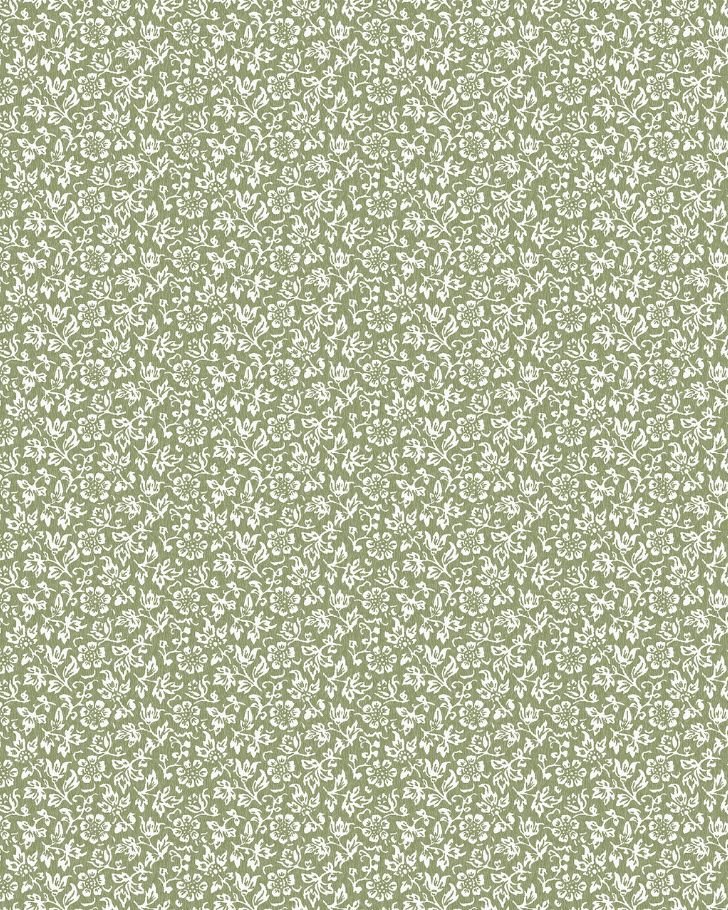 Sweet Alyssum Moss Green Wallpaper Sample