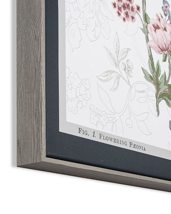 Tapestry Floral Framed Canvas Wall Art. Close-up of frame.
