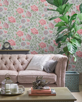 Tapestry Floral Slate Grey Wallpaper - Laura Ashley
