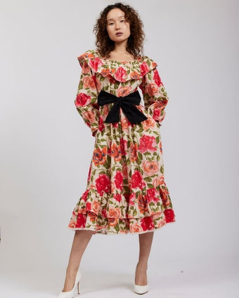 Tea Rose Wednesday Dress view of front of dress