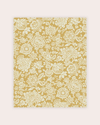 Trailing Laurissa Pale Ochre Yellow Wallpaper close up view of wallpaper