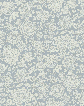 Trailing Laurissa Pale Seaspray Blue Wallpaper view of wallpaper