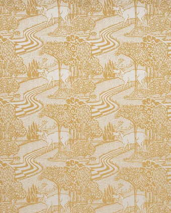 Trecastle Ochre Fabric - Close-up view of fabric
