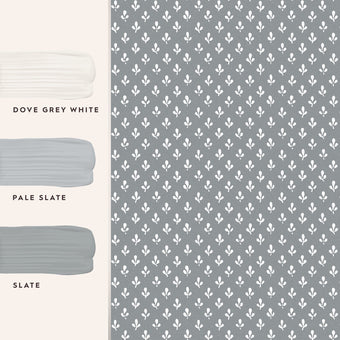 Trefoil Slate Grey Wallpaper - View of coordinating paint colors