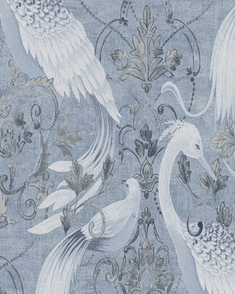Tregaron Midnight Blue Wallpaper - Close up view of wallpaper