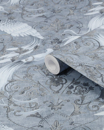 Tregaron Midnight Blue Wallpaper - View of roll of wallpaper