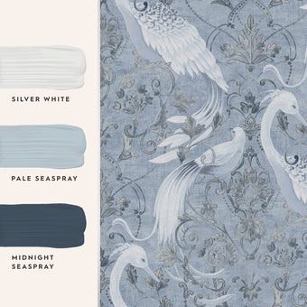 Tregaron Midnight Blue Wallpaper - View of coordinating paint colors