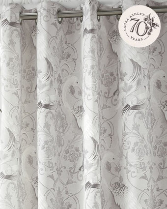 Tregaron Silver Grommet Ready Made Curtains