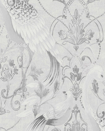 Tregaron Silver Wallpaper - Close up view of wallpaper