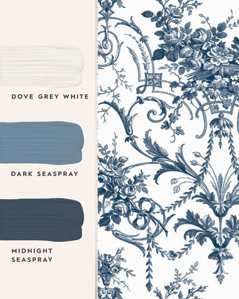 Tuileries Midnight Blue Wallpaper and featured coordinating paint