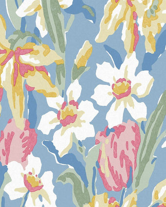 Tulips China Blue Wallpaper - Close up view of wallpaper