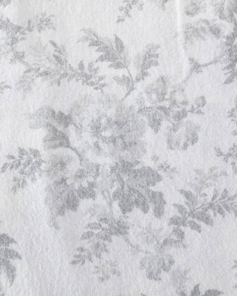 Vanessa Grey Cotton Flannel Sheet Set close up view of print on sheet