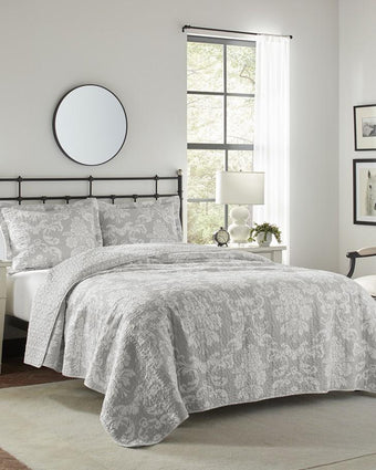 Venetia Gray Quilt Set - Laura Ashley