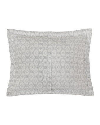 Venetia Grey Reversible Quilt Bonus Set view of back of sham