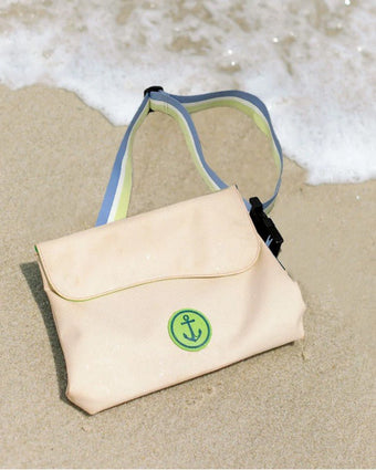 Water Resistant Multipurpose Beachpac - Front view of pac on the beach
