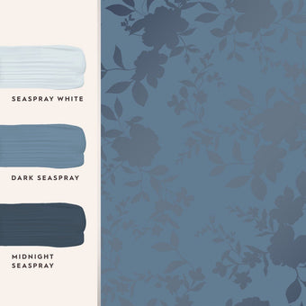 Westbourne Midnight Blue Wallpaper View of coordinating paint colors- 