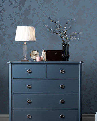 Westbourne Midnight Blue Wallpaper - View of wallpaper on a wall