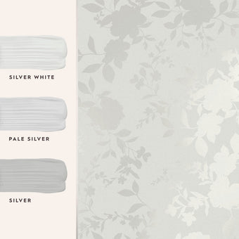 Westbourne Silver Wallpaper -View of coordinating paint colors