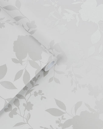 Westbourne Silver Wallpaper -  Close up view of wallpaper