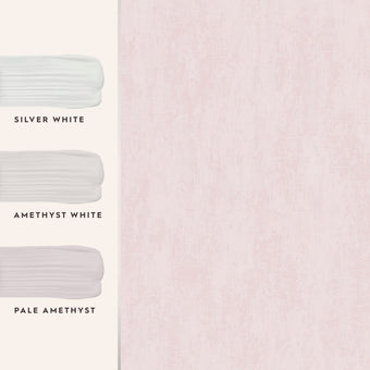 Whinfell Blush Mica Wallpaper - View of coordinating paint colors