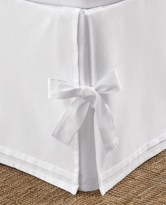 White Tailored Bedskirt with Corner Ties - Laura Ashley