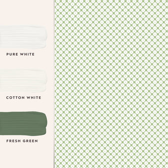 Wickerwork Leaf Green Wallpaper - View of coordinating paint colors