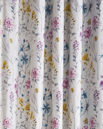 Wild Meadow Multi Blackout Ready Made Curtains - Close-up of curtains