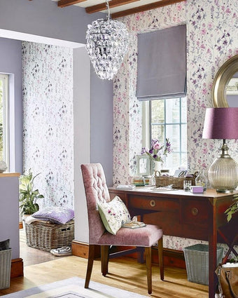 Wild Meadow Pale Iris Wallpaper - Laura Ashley