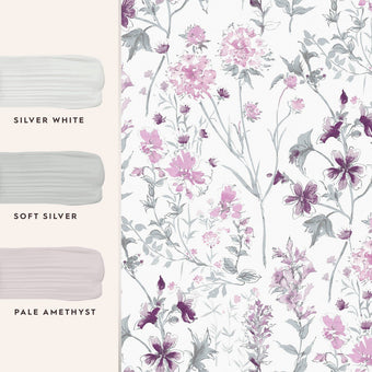 Wild Meadow Pale Iris Wallpaper - View of coordinating paint colors