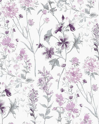 Wild Meadow Pale Iris Wallpaper Sample - Laura Ashley