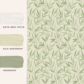 Willow Leaf Hedgerow Wallpaper - View of coordinating paint colors