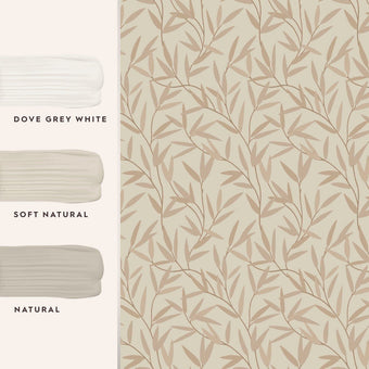 Willow Leaf Natural Wallpaper - View of coordinating paint colors