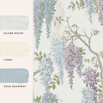 Wisteria Garden Pale Iris Wallpaper - View of coordinating paint colors
