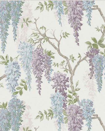 Wisteria Garden Pale Iris Wallpaper - Laura Ashley