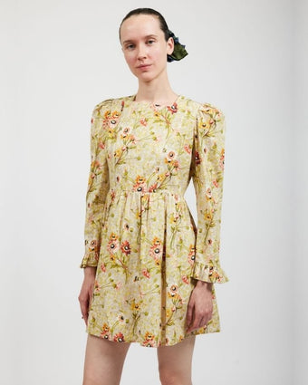 Witton Floral Square Neck Mini Prairie Dress view of front of dress