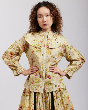 Witton Floral Swansea Blouse view of front of blouse