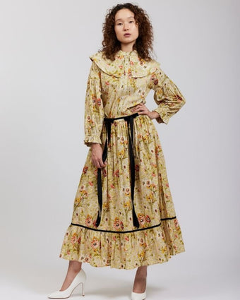 Witton Floral Swansea Blouse view of blouse with matching skirt