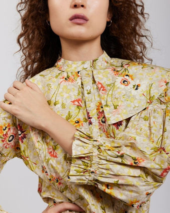 Witton Floral Swansea Blouse close up view of blouse